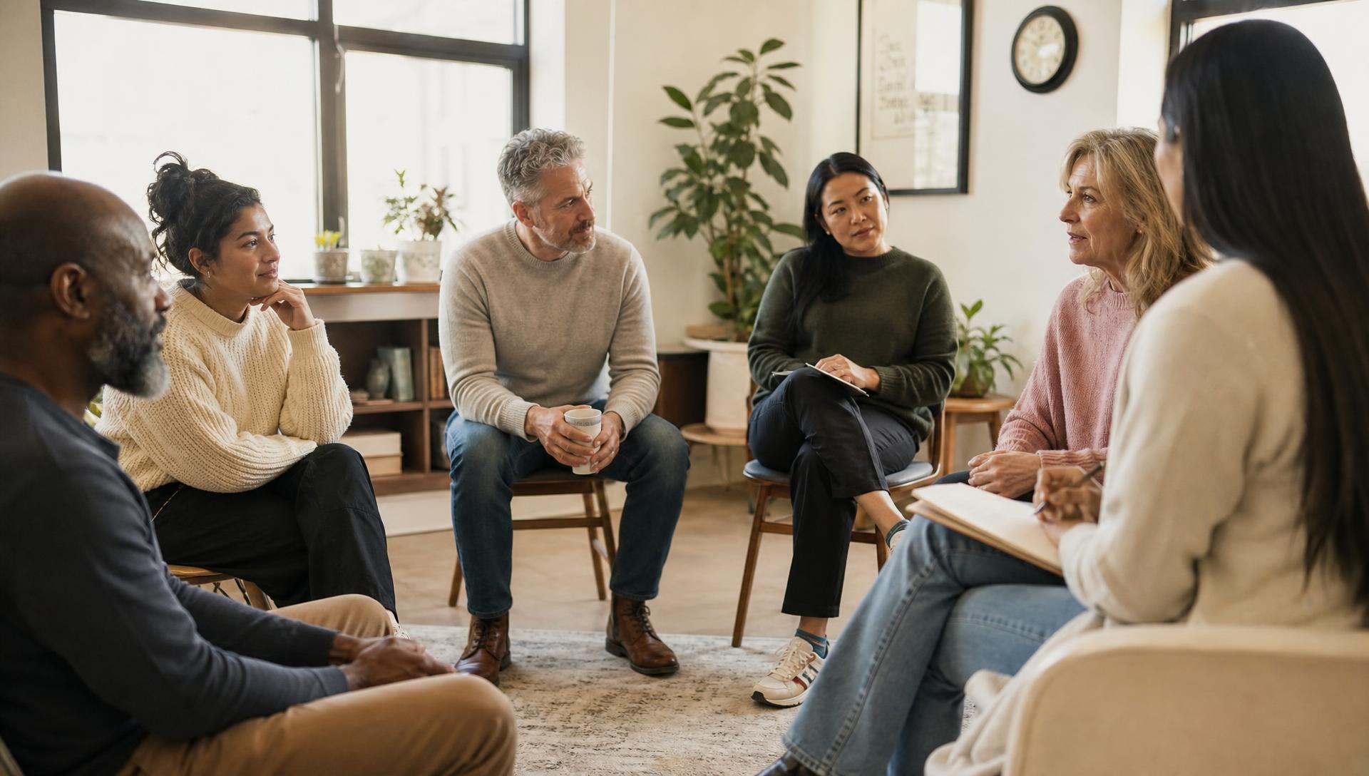 Entretien d'accompagnement dans un salon lumineux